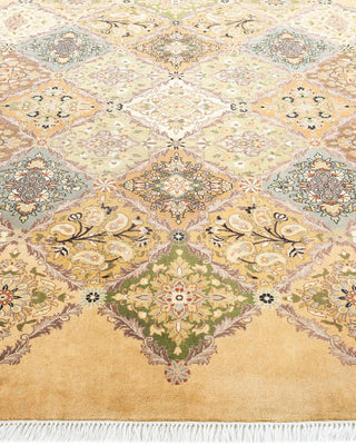 Traditional Mogul Yellow Wool Octagon Area Rug 6' 1" x 6' 1" - Solo Rugs