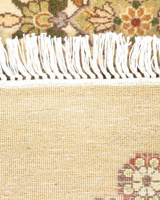 Traditional Mogul Yellow Wool Octagon Area Rug 6' 1" x 6' 1" - Solo Rugs