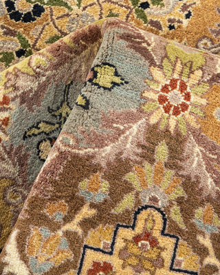Traditional Mogul Yellow Wool Octagon Area Rug 6' 1" x 6' 1" - Solo Rugs