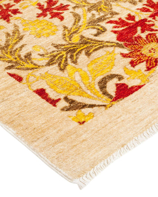 Contemporary Arts & Crafts Ivory Wool Area Rug 8' 10" x 11' 7" - Solo Rugs