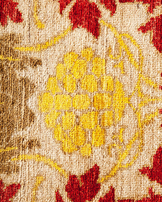 Contemporary Arts & Crafts Ivory Wool Area Rug 8' 10" x 11' 7" - Solo Rugs