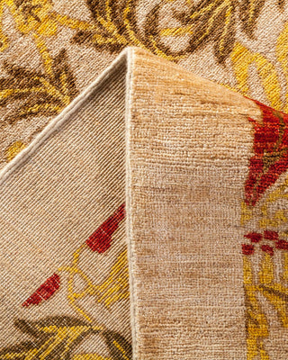 Contemporary Arts & Crafts Ivory Wool Area Rug 8' 10" x 11' 7" - Solo Rugs