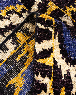 Contemporary Modern Black Wool Area Rug 6' 1" x 9' 2" - Solo Rugs