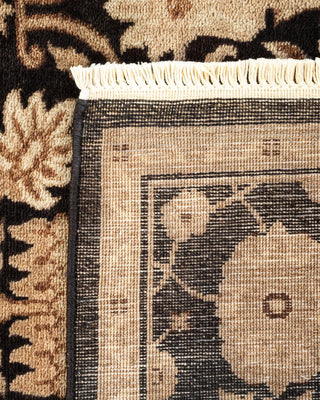 Traditional Mogul Black Wool Area Rug 4' 3" x 6' 0" - Solo Rugs