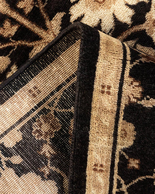 Traditional Mogul Black Wool Area Rug 4' 3" x 6' 0" - Solo Rugs