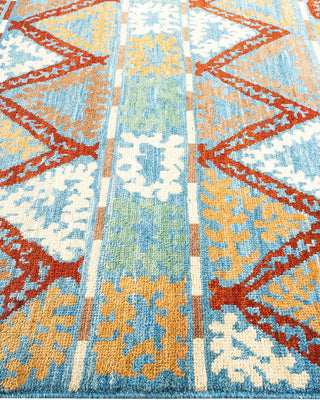 Contemporary Modern Light Blue Wool Area Rug 6' 3" x 8' 9" - Solo Rugs