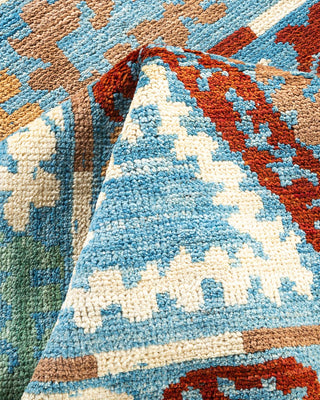Contemporary Modern Light Blue Wool Area Rug 6' 3" x 8' 9" - Solo Rugs