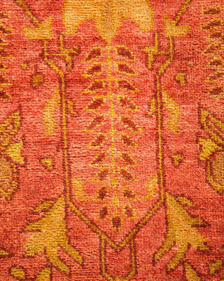 Contemporary Eclectic Orange Wool Area Rug 3' 2" x 4' 10" - Solo Rugs