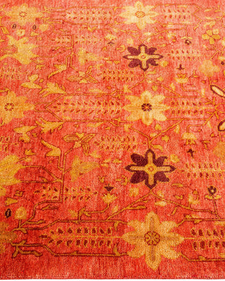 Contemporary Eclectic Orange Wool Area Rug 3' 2" x 4' 10" - Solo Rugs