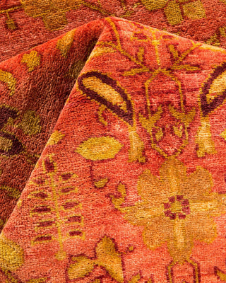Contemporary Eclectic Orange Wool Area Rug 3' 2" x 4' 10" - Solo Rugs