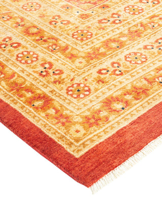 Traditional Mogul Orange Wool Area Rug 12' 6" x 15' 10" - Solo Rugs