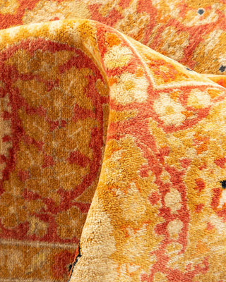 Traditional Mogul Orange Wool Area Rug 12' 6" x 15' 10" - Solo Rugs