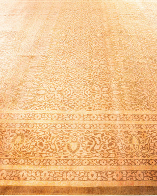 Traditional Mogul Yellow Wool Area Rug 12' 1" x 15' 4" - Solo Rugs