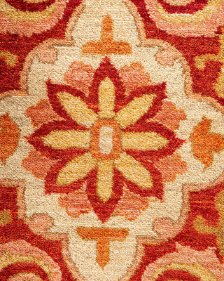 Traditional Mogul Orange Wool Area Rug 10' 1" x 14' 3" - Solo Rugs