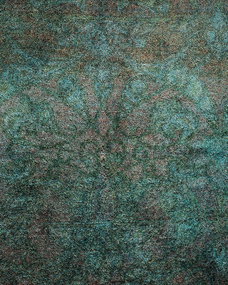 Contemporary Fine Vibrance Green Wool Area Rug 10' 3" x 14' 8" - Solo Rugs