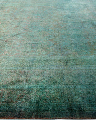 Contemporary Fine Vibrance Green Wool Area Rug 10' 3" x 14' 8" - Solo Rugs
