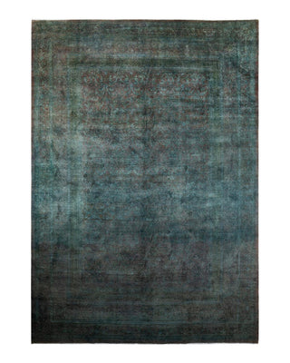 Contemporary Fine Vibrance Green Wool Area Rug 10' 3" x 14' 8" - Solo Rugs