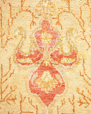 Traditional Mogul Yellow Wool Area Rug 5' 1" x 7' 9" - Solo Rugs