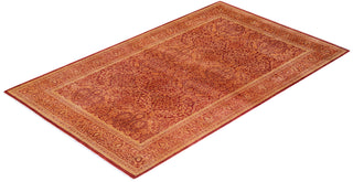 Traditional Mogul Orange Wool Area Rug 5' 1" x 8' 1" - Solo Rugs