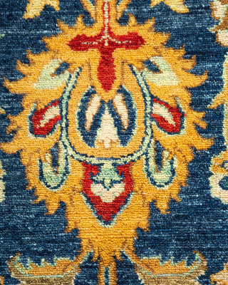 Traditional Mogul Blu Wool Area Rug 4' 7" x 7' 3" - Solo Rugs