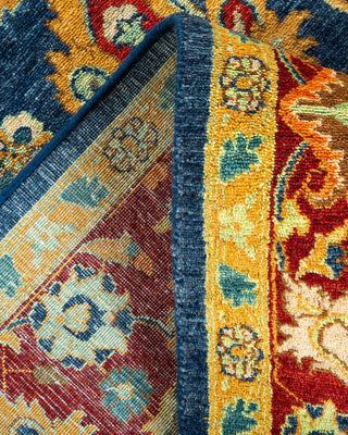 Traditional Mogul Blu Wool Area Rug 4' 7" x 7' 3" - Solo Rugs