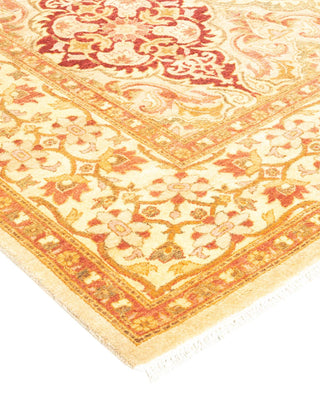 Traditional Mogul Ivory Wool Area Rug 4' 2" x 5' 10" - Solo Rugs