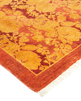 Traditional Mogul Pink Wool Area Rug 4' 0" x 5' 10" - Solo Rugs