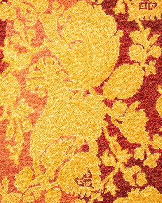 Traditional Mogul Pink Wool Area Rug 4' 0" x 5' 10" - Solo Rugs