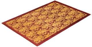 Traditional Mogul Red Wool Area Rug 4' 2" x 6' 1" - Solo Rugs