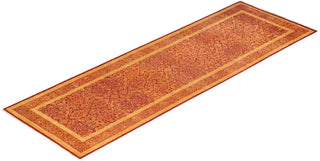 Traditional Mogul Orange Wool Runner 3' 0" x 9' 4" - Solo Rugs