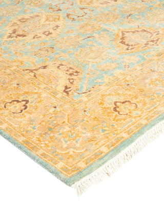 Traditional Mogul Light Blue Wool Area Rug 3' 2" x 6' 8" - Solo Rugs