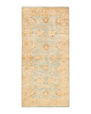 Traditional Mogul Light Blue Wool Area Rug 3' 2" x 6' 8" - Solo Rugs