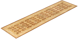 Traditional Mogul Yellow Wool Runner 2' 6" x 10' 3" - Solo Rugs