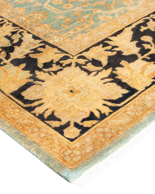 Contemporary Eclectic Light Blue Wool Area Rug 4' 1" x 6' 3" - Solo Rugs