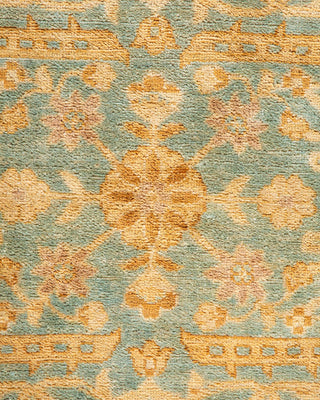 Contemporary Eclectic Light Blue Wool Area Rug 4' 1" x 6' 3" - Solo Rugs