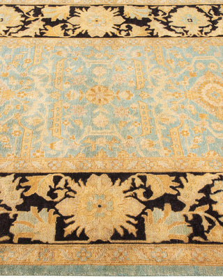 Contemporary Eclectic Light Blue Wool Area Rug 4' 1" x 6' 3" - Solo Rugs