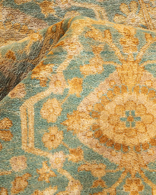 Contemporary Eclectic Light Blue Wool Area Rug 4' 1" x 6' 3" - Solo Rugs