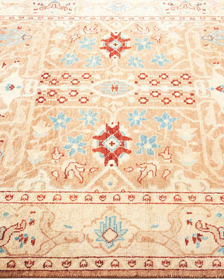 Contemporary Eclectic Yellow Wool Area Rug 4' 1" x 6' 2" - Solo Rugs