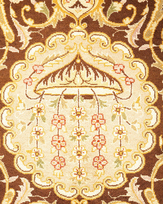 Traditional Mogul Brown Wool Area Rug 8' 1" x 10' 4" - Solo Rugs