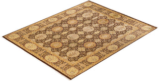 Traditional Mogul Brown Wool Area Rug 8' 1" x 10' 4" - Solo Rugs