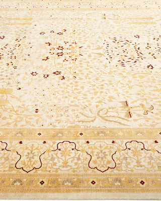 Traditional Mogul Ivory Wool Area Rug 8' 1" x 10' 5" - Solo Rugs