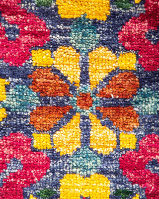 Contemporary Modern Blue Wool Area Rug 4' 1" x 6' 4" - Solo Rugs