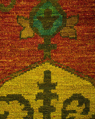 Bohemian Moroccan Orange Wool Area Rug 8' 7" x 9' 7" - Solo Rugs