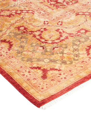 Traditional Mogul Orange Wool Area Rug 6' 2" x 8' 5" - Solo Rugs