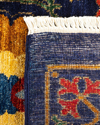 Contemporary Suzani Blue Wool Runner 8' 2" x 15' 0" - Solo Rugs