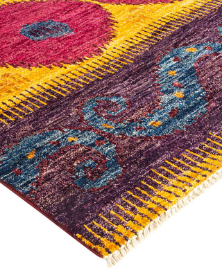 Contemporary Modern Purple Wool Area Rug 9' 0" x 12' 3" - Solo Rugs