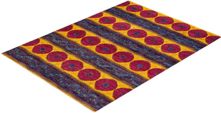 Contemporary Modern Purple Wool Area Rug 9' 0" x 12' 3" - Solo Rugs