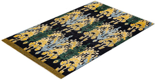 Contemporary Modern Black Wool Area Rug 6' 0" x 9' 3" - Solo Rugs