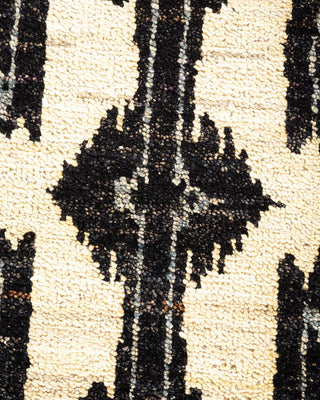 Contemporary Modern Black Wool Area Rug 6' 2" x 9' 5" - Solo Rugs