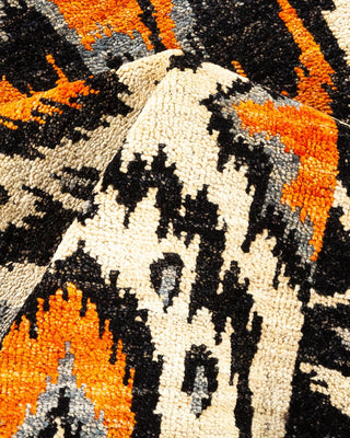 Contemporary Modern Black Wool Area Rug 6' 2" x 9' 5" - Solo Rugs